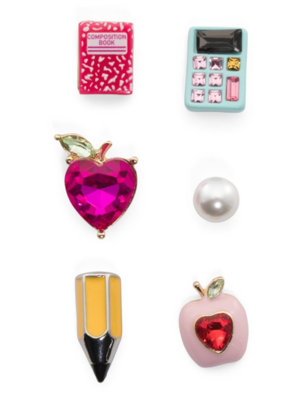 BETSEY JOHNSON Mismatched Back to School Earrings Set